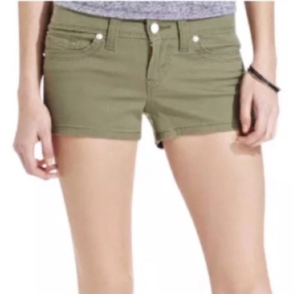Levi’s Green Twill Stretch Denim Shorts Sz 27 - Picture 7 of 8